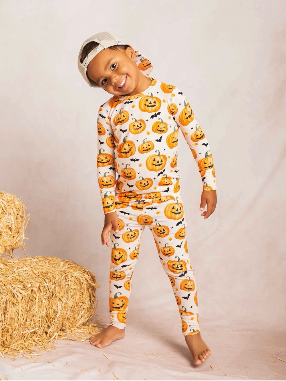 Bums and Roses Pumpkin About You Bamboo Pajamas 4T Halloween
